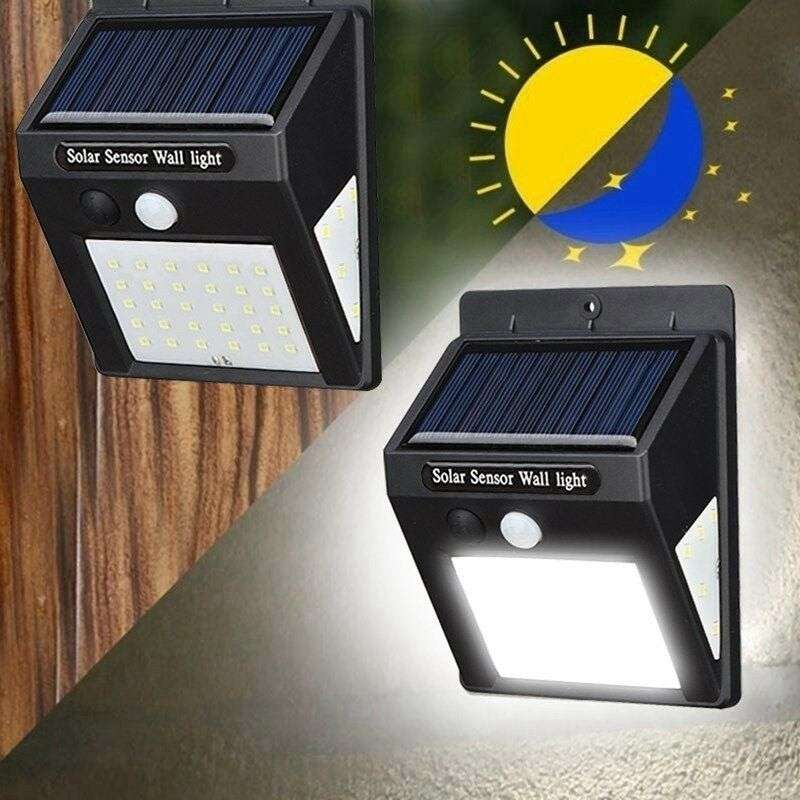 40 LED Solar Power Wall Light, PIR Motion Sensor, Waterproof, Night Sensor & Eco-friendly, 3 Modes