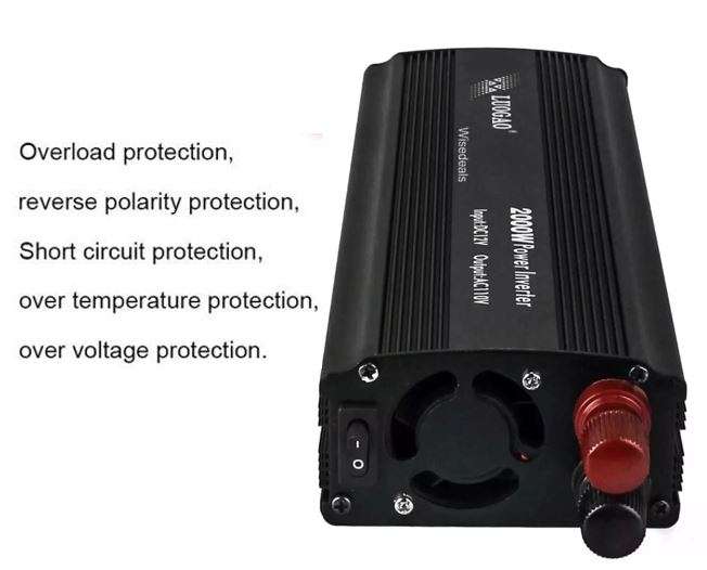 2000W Solar Power Inverter - Convert 12V DC to 220V AC (2000W Continious Power & 4000W Peak Power)