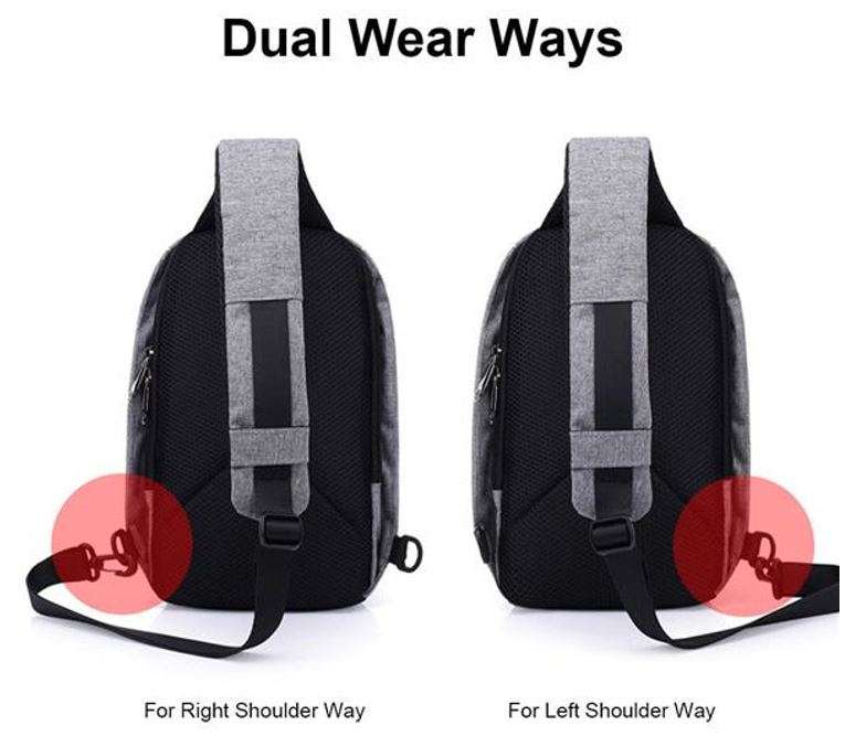 Anti-Theft Sling Backpack with USB Interface