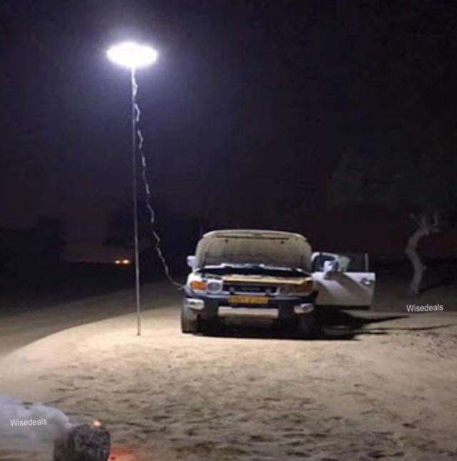 500 Watt, 5m, 12V Telescopic Fishing Rod LED Light with Remote & Accessories