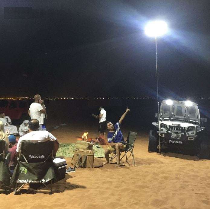 500 Watt, 5m, 12V Telescopic Fishing Rod LED Light with Remote & Accessories