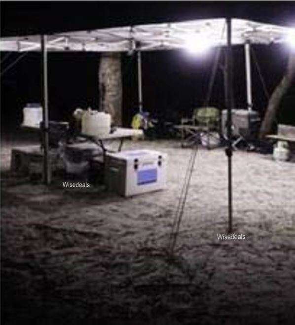 500 Watt, 5m, 12V Telescopic Fishing Rod LED Light with Remote & Accessories