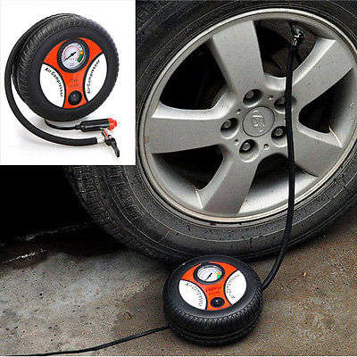 Portable 12V DC Air Compressor Ideal for inflating car tires, balls, rubber floater, hovercraft etc