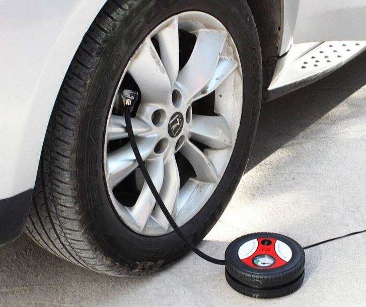 Portable 12V DC Air Compressor Ideal for inflating car tires, balls, rubber floater, hovercraft etc