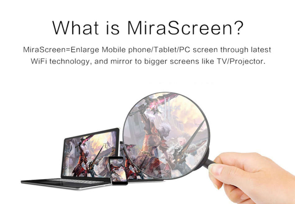 Full HD Mirascreen WIFI Display Dongle - Cast from Phone to Big Screen