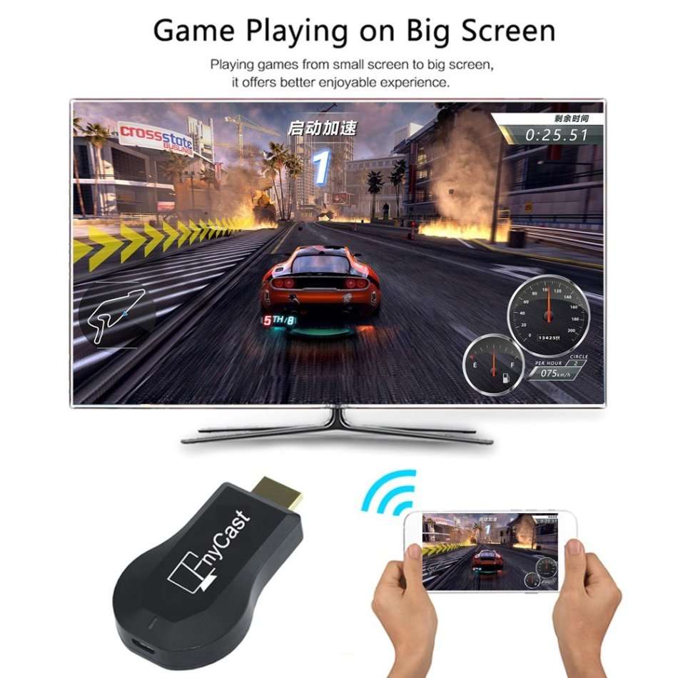 Full HD Mirascreen WIFI Display Dongle - Cast from Phone to Big Screen