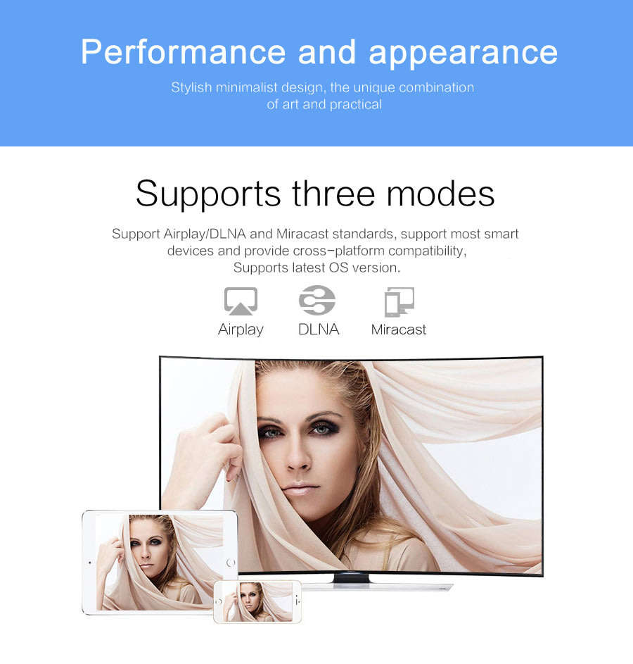 Full HD Mirascreen WIFI Display Dongle - Cast from Phone to Big Screen