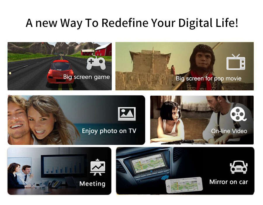 Full HD Mirascreen WIFI Display Dongle - Cast from Phone to Big Screen