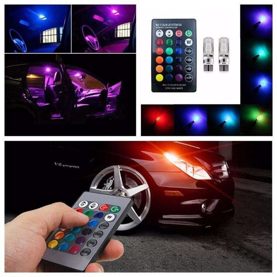 LED Colour Changing T10 Lights with Remote, Easy Installation, just Plug & Play