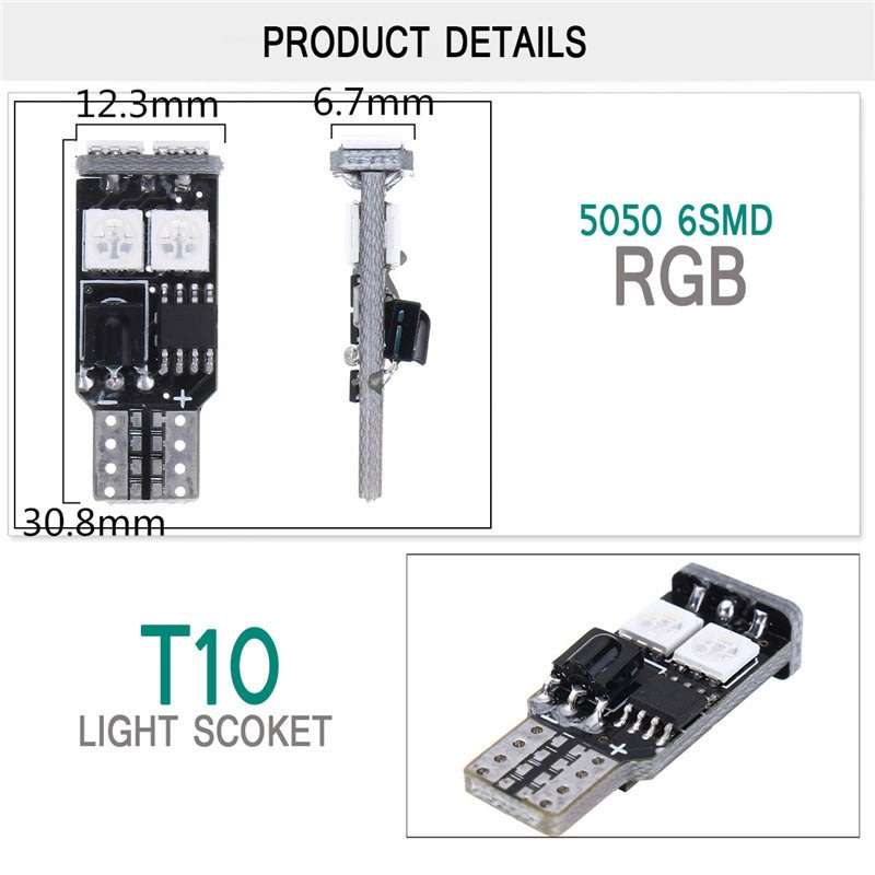 LED Colour Changing T10 Lights with Remote, Easy Installation, just Plug & Play