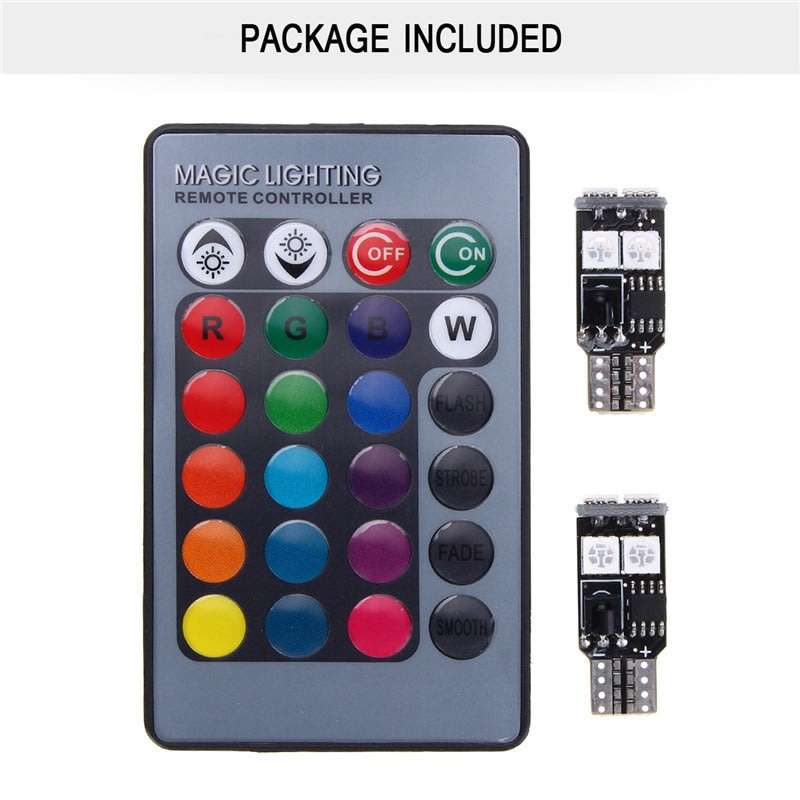 LED Colour Changing T10 Lights with Remote, Easy Installation, just Plug & Play