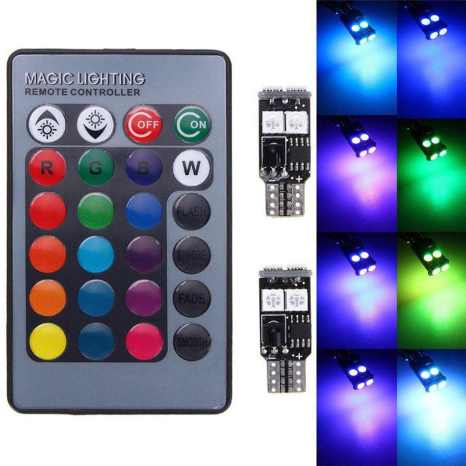 LED Colour Changing T10 Lights with Remote, Easy Installation, just Plug & Play