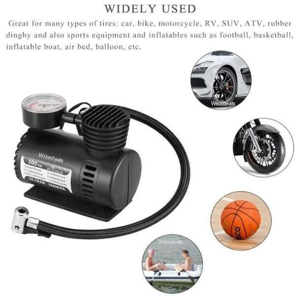 12V DC 300PSI Electric Air Compressor with Pressure Gauge