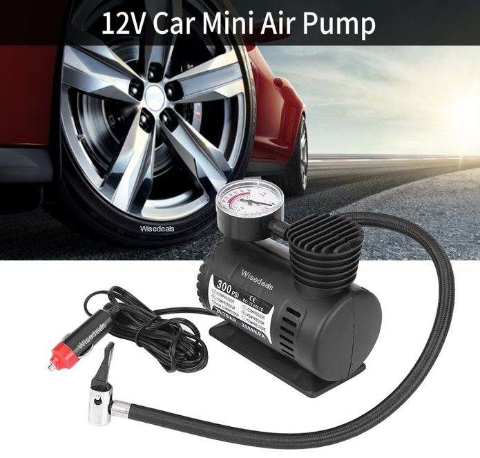 12V DC 300PSI Electric Air Compressor with Pressure Gauge