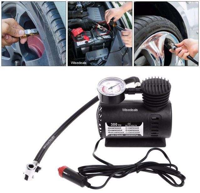 12V DC 300PSI Electric Air Compressor with Pressure Gauge