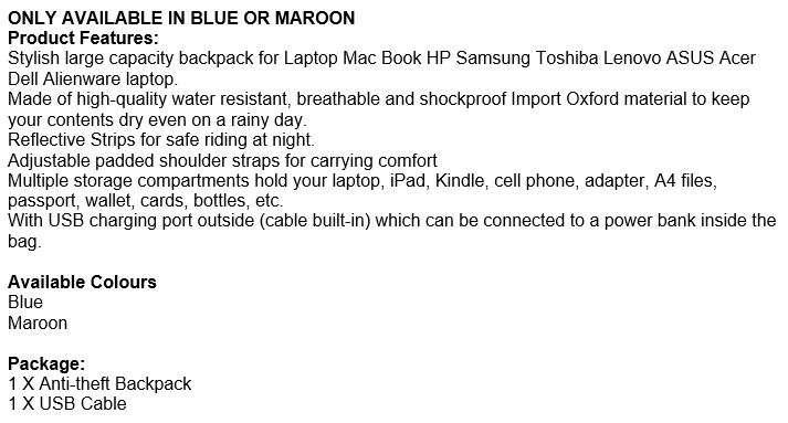 Anti-Theft USB Backpack with Reflective Strips & Multiple Storage Compartments