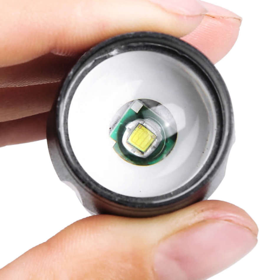 USB Charging Mini LED Flashlight with Build in Battery Box Set