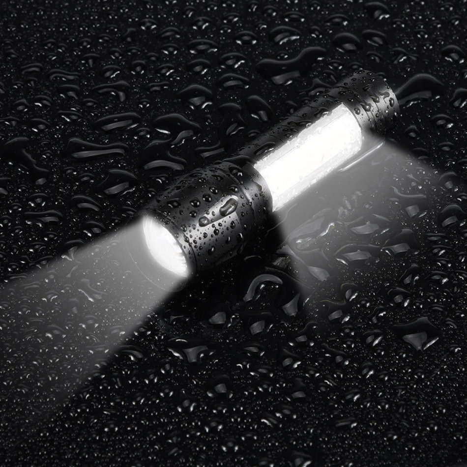 USB Charging Mini LED Flashlight with Build in Battery Box Set