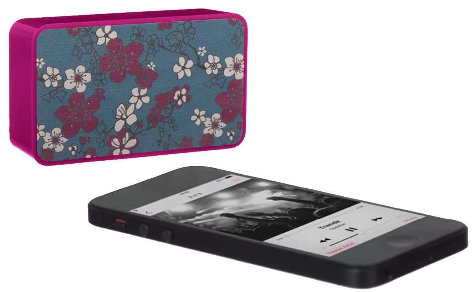 Trendz Portable Mini Speaker with a Surprisingly Big Sound PLUS Cool Pink Heart Shape Earphones