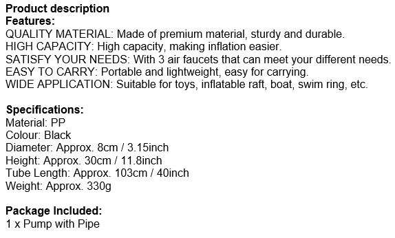 Super Air Pump  Double Quick Volume