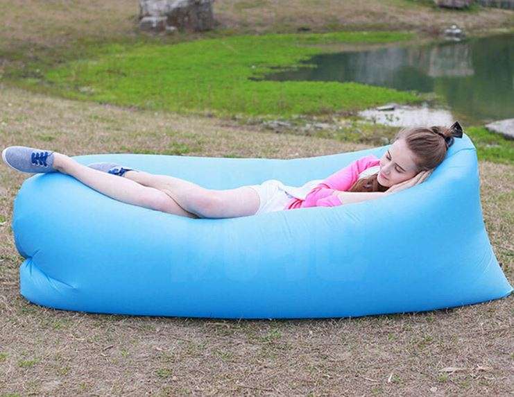 Inflatable Air sofa with Carry Bag, No pump needed, Lightweight and Durable