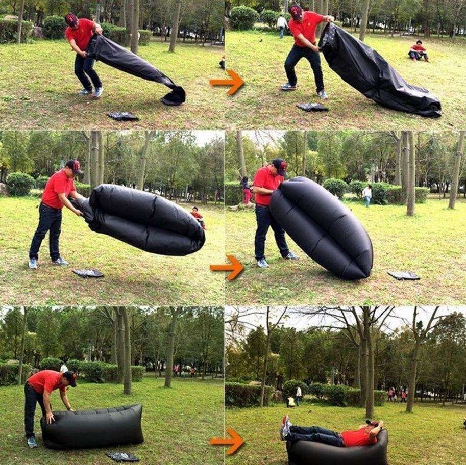 Inflatable Air sofa with Carry Bag, No pump needed, Lightweight and Durable