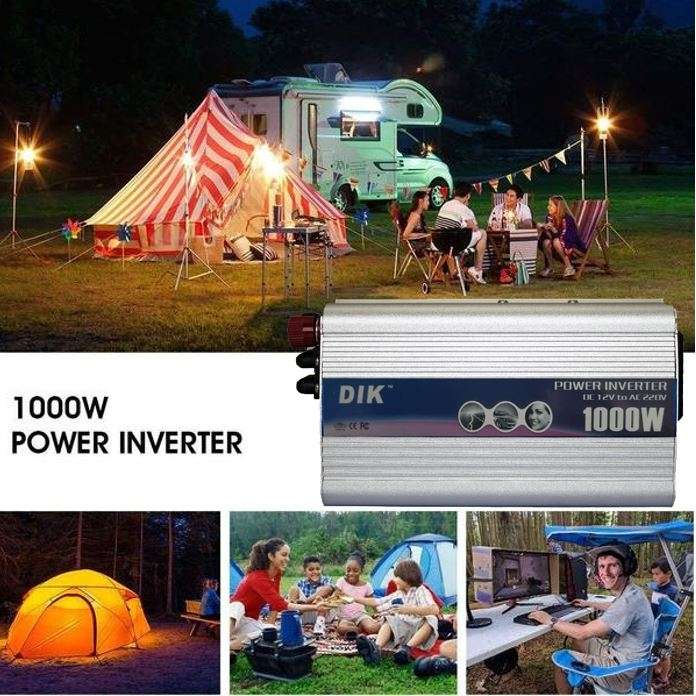 Solar Power Inverter - Convert 12V DC to 220V AC - 1000W Continious Power & 2000W Peak Power)