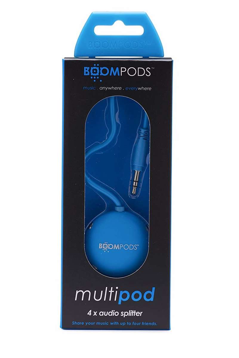 Plug in and share your music and videos with up to 4 friends with this simple audio splitter