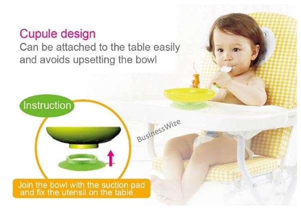 Non-slip suction warming plate for babys with divided Compartments  BPA, PVC and Phthalate Free