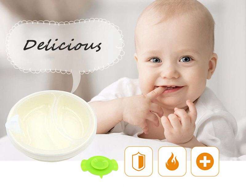 Non-slip suction warming plate for babys with divided Compartments  BPA, PVC and Phthalate Free