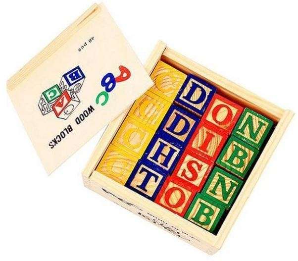 27 Piece ABC Wooden Block Set. The Quick, Easy, Simple and Classic Learning Toy