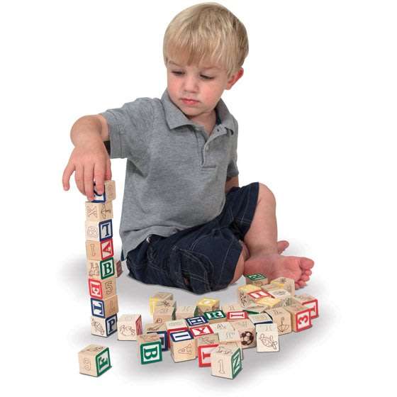 27 Piece ABC Wooden Block Set. The Quick, Easy, Simple and Classic Learning Toy