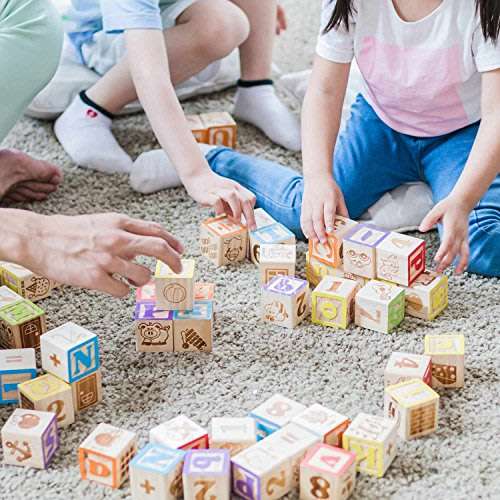27 Piece ABC Wooden Block Set. The Quick, Easy, Simple and Classic Learning Toy