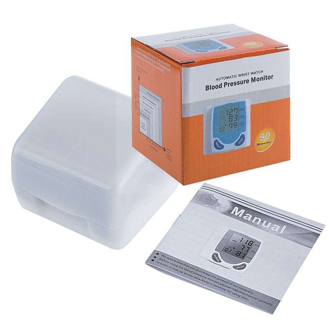 Digital LCD Wrist Blood Pressure Monitor With Heart Beat Rate Pulse Meter Measure