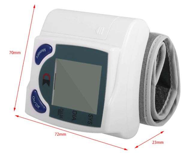 Digital LCD Wrist Blood Pressure Monitor With Heart Beat Rate Pulse Meter Measure