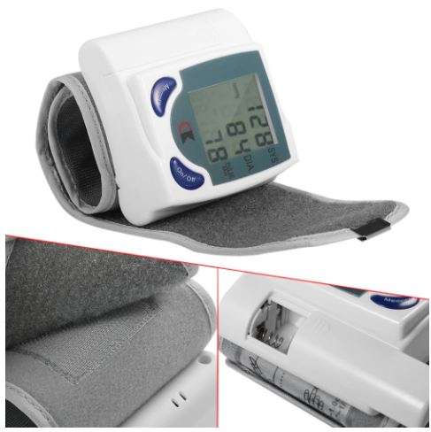Digital LCD Wrist Blood Pressure Monitor With Heart Beat Rate Pulse Meter Measure