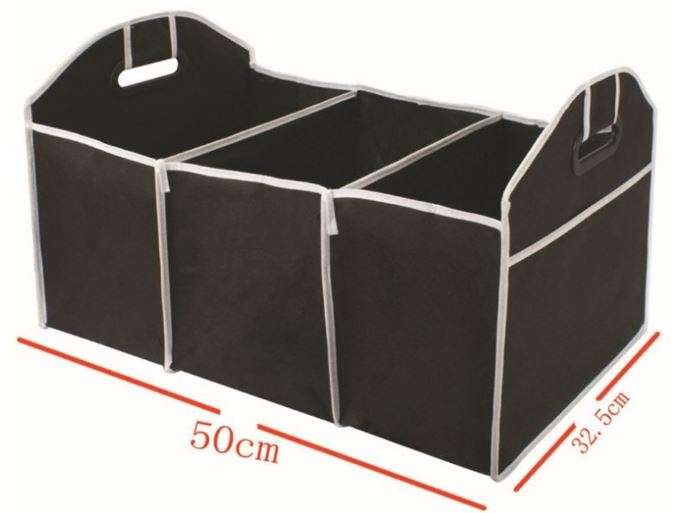 Portable, Convenient, and Collapsible Car Boot Organizer with Carry Handles