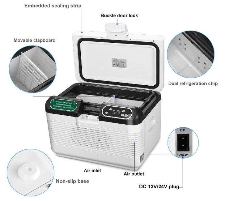 12L Household & Car Dual Selectable Refrigerator & Warmer  AC 220V or DC 12/24V