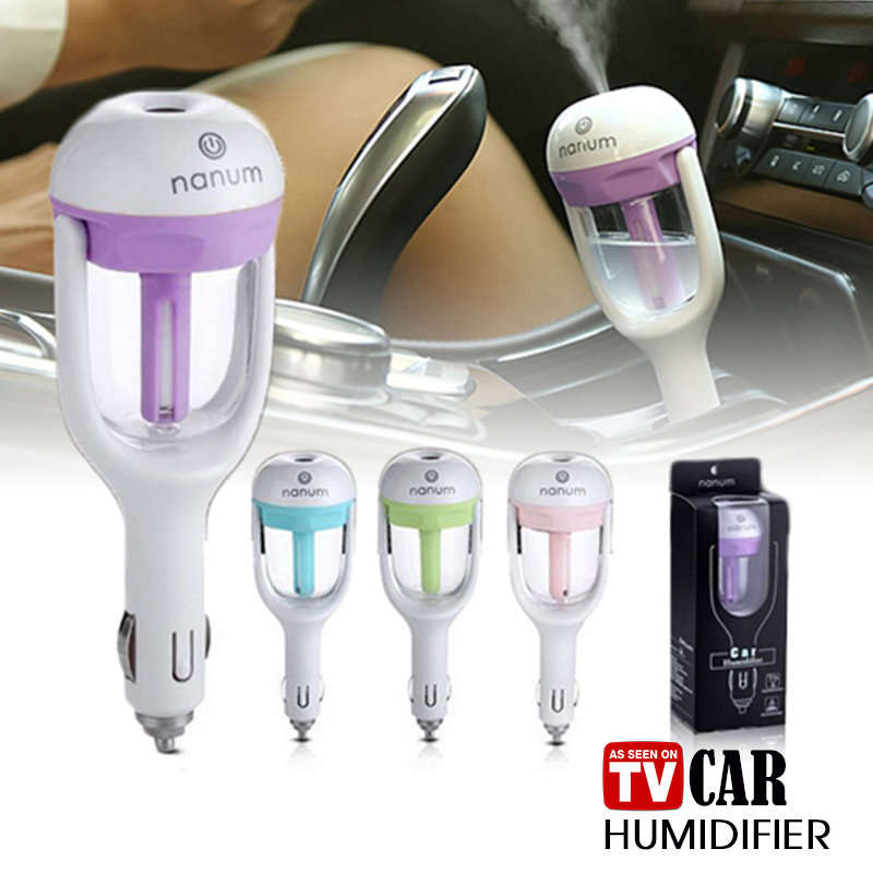 12V Car Steam Humidifier & Purifier & USB Phone Charger