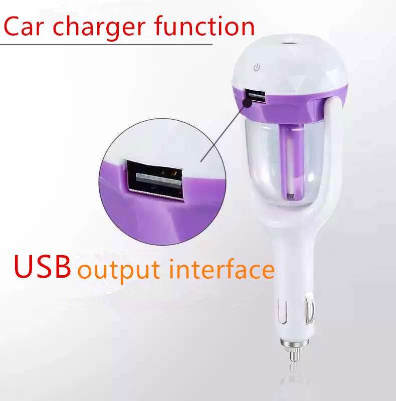 12V Car Steam Humidifier & Purifier & USB Phone Charger
