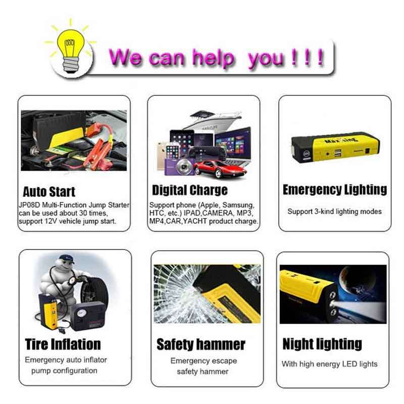 Multi-Function Car Rechargeable 16800mAh Car Jump Starter Kit With Air compressor & Mobile Charger