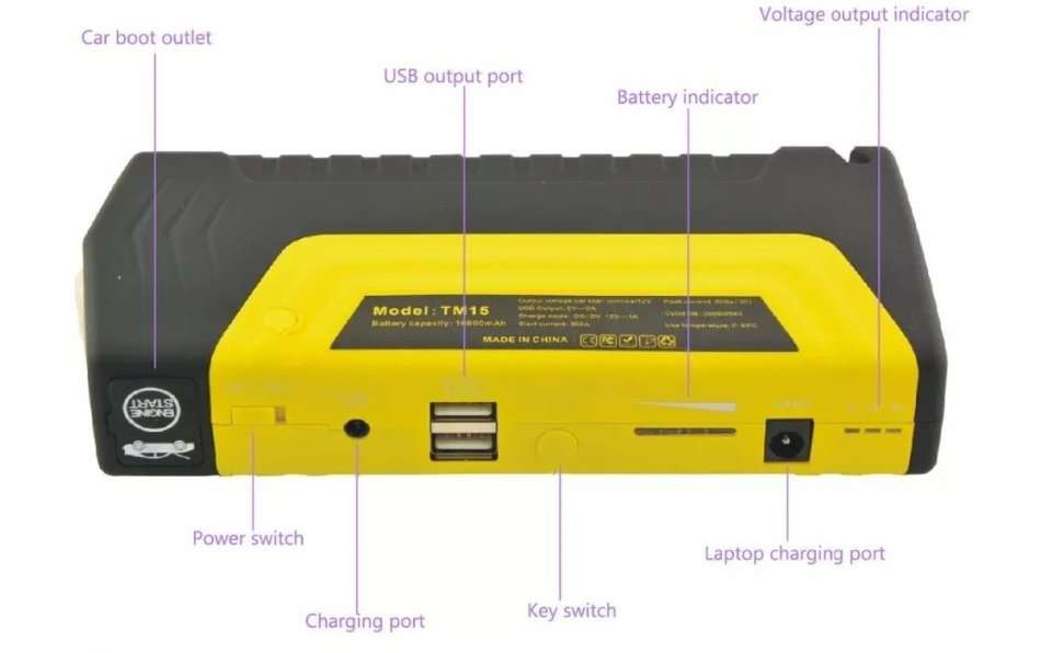 Multi-Function Car Rechargeable 16800mAh Car Jump Starter Kit With Air compressor & Mobile Charger