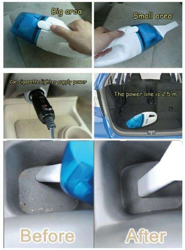 High-Performance Car Vacuum Cleaner with 12V input