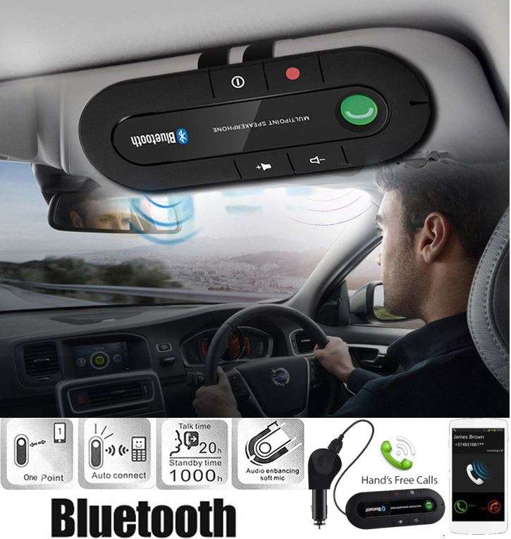 Bluetooth Visor Hands-free phone & Music Receiver Kit