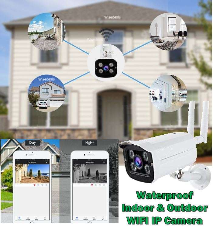 Waterproof Indoor & Outdoor CCTV IP Camera with Motion Detection & Alerts