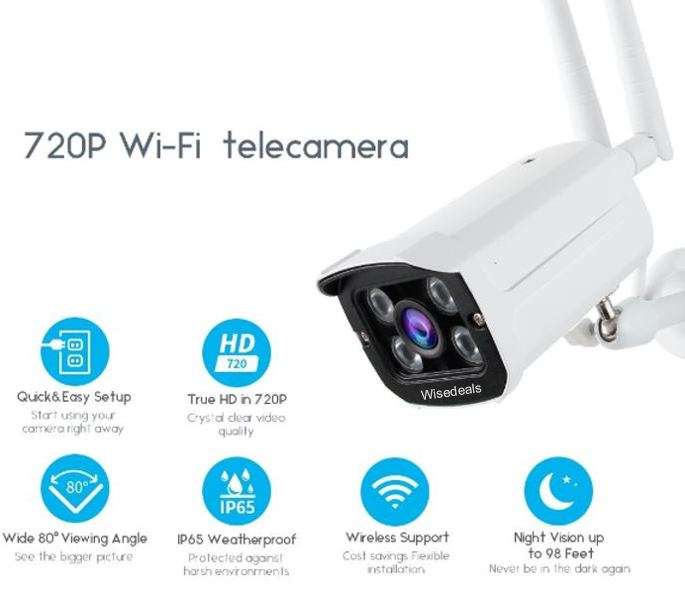 Waterproof Indoor & Outdoor CCTV IP Camera with Motion Detection & Alerts