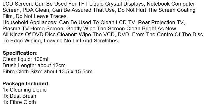 3 Piece LCD Screen Cleaning Kit for Phones, Tablets, Laptops, Computers, TVs etc.