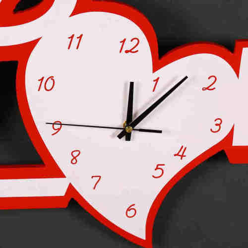 Silent Ticking Wooden Love Handcrafted Wall Clock