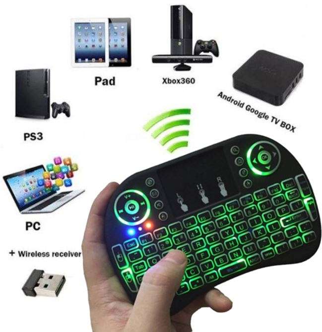 2.4GHz Mini Wireless QWERTY Keyboard, Touch Pad Combo with USB Interface Adapter
