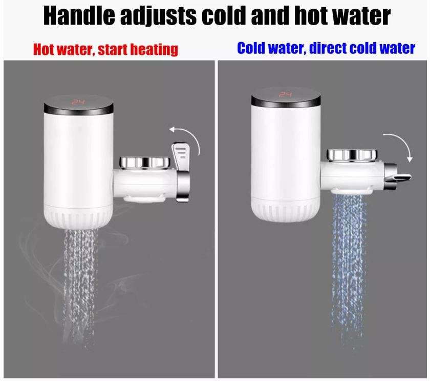 Electric Heating Faucet - Acts as a Mini Geyser for your Tap, Connect Directly to Tap - Hot & Cold